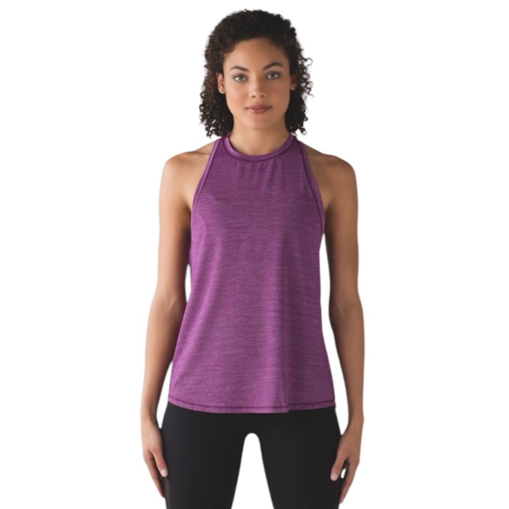 Lululemon Hot Like Agni Heathered Aurora Purple Herringbone Racerback Tank 8